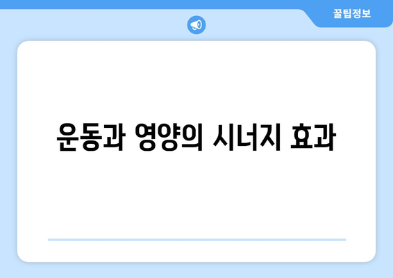 노인 건강 관리에서의 운동과 영양의 중요성