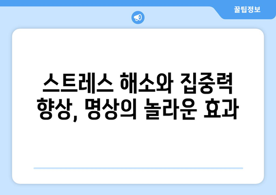 건강한 마음을 위한 일상 속 명상법